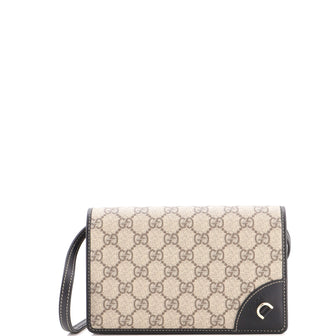 Gucci Emblem Wallet on Strap GG Coated Canvas