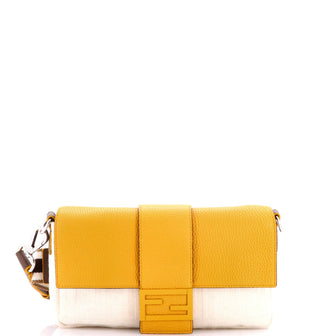Fendi Baguette Convertible Belt Bag Zucca Canvas with Canvas and Leather Medium
