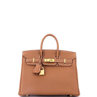 Hermes Birkin Handbag Gold Togo with Gold Hardware 25