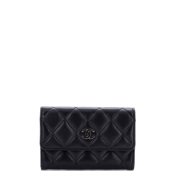 Chanel CC Flap Card Case Quilted Lambskin