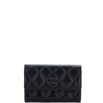Chanel CC Flap Card Case Quilted Lambskin