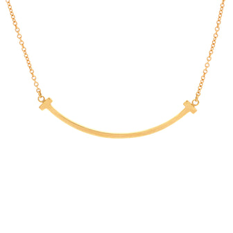 Tiffany & Co. T Smile Pendant Necklace 18K Rose Gold Small