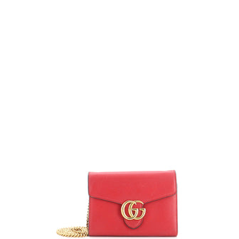 Gucci GG Marmont Chain Wallet Leather Mini
