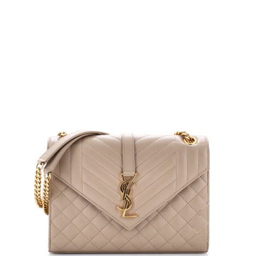 Saint Laurent Classic Monogram Envelope Satchel Mixed Matelasse Leather Medium