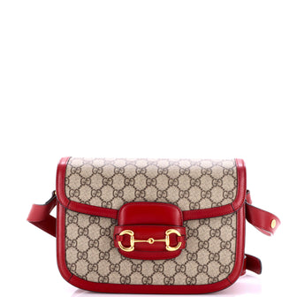 Gucci Horsebit 1955 Shoulder Bag GG Coated Canvas with Leather Small
