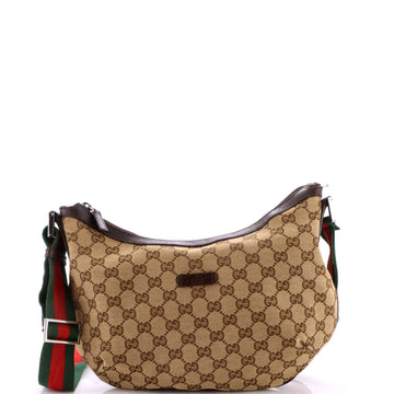 Gucci Saddle Zip Messenger Bag GG Canvas with Leather Medium