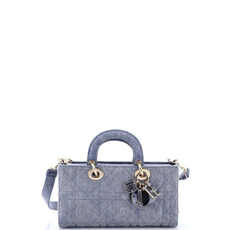 Christian Dior Lady D-Joy Bag Macrocannage Quilt Denim Medium