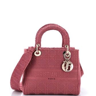 Christian Dior Lady D-Lite Bag Cannage Embroidered Canvas Medium