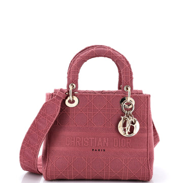 Christian Dior Lady D-Lite Bag Cannage Embroidered Canvas Medium