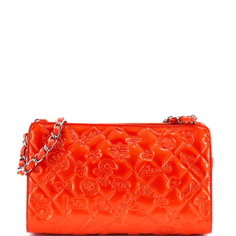 Chanel Lucky Symbols Pochette Embossed Quilted Patent