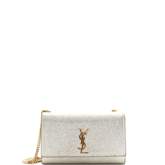 Saint Laurent Classic Monogram Crossbody Bag Glitter Leather Medium