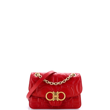 Salvatore Ferragamo Gancini Turnlock Flap Bag Gancini Quilted Leather Small