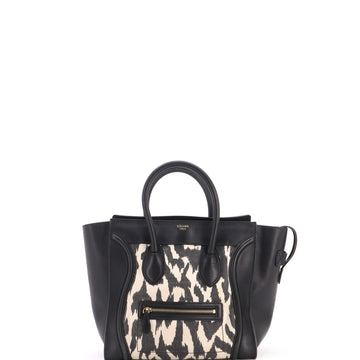 Celine Luggage Bag Printed Canvas and Leather Mini