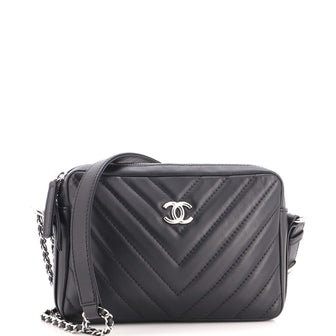 Chanel Promenade Camera Bag Chevron Lambskin Small
