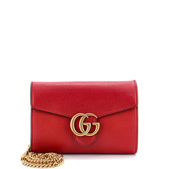 Gucci GG Marmont Chain Wallet Leather Mini
