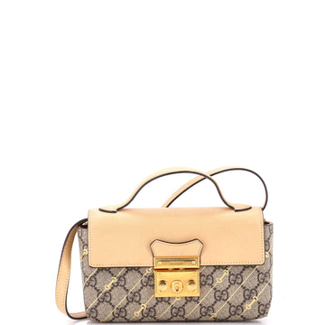 Gucci Padlock Top Handle Bag Printed GG Coated Canvas and Leather Mini