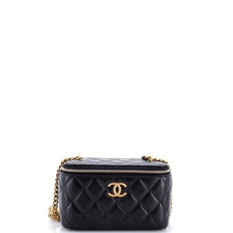 Chanel All Slide Long Vanity Case with Chain Quilted Lambskin Small