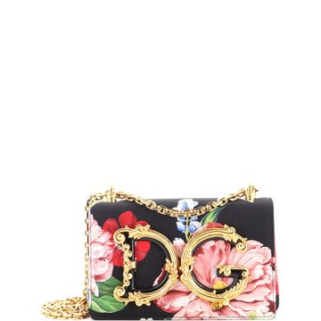 Dolce & Gabbana DG Girls Flap Bag Printed Satin Small