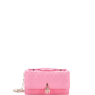 Christian Dior My Dior Top Handle Flap Bag Cannage Quilt Lambskin Mini