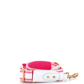 Christian Dior Logo Shoulder Strap Embroidered Canvas Thin