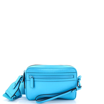 Gucci Front Zip Crossbody Bag GG Rubber Effect Leather Small
