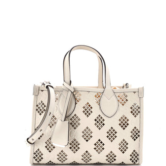 Gucci Convertible Tote GG Debossed Laser Cut Leather Small