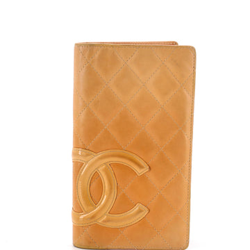 Chanel Cambon Bifold Wallet Quilted Lambskin Long