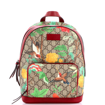 Gucci Zip Pocket Backpack Tian Print GG Coated Canvas Small