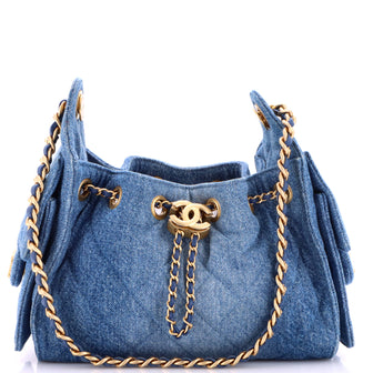 Chanel 25 Hobo Bag Quilted Denim Mini