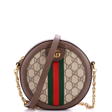 Gucci Ophidia Round Shoulder Bag GG Coated Canvas Mini