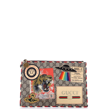 Gucci Courrier Pouch GG Coated Canvas with Applique