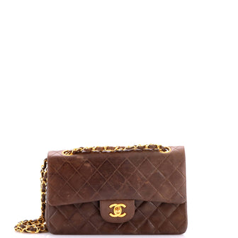 Chanel Vintage Classic Double Flap Bag Quilted Lambskin Small