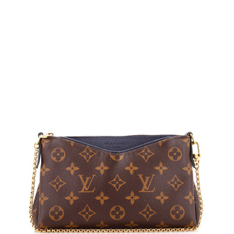 Louis Vuitton Pallas Clutch Monogram Canvas with Leather