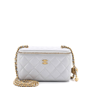 Chanel Pearl Crush Vanity Case with Chain Quilted Lambskin Small