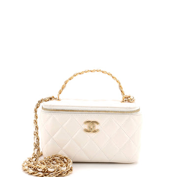 Chanel Golden Links Vanity Case with Chain Quilted Lambskin Small