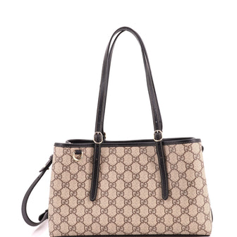 Gucci Emblem Tote GG Coated Canvas Small