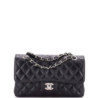 Chanel Classic Double Flap Bag Quilted Caviar Small