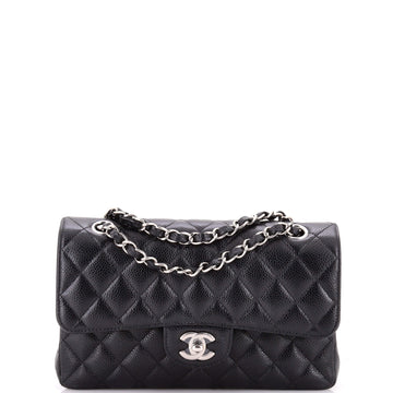 Chanel Classic Double Flap Bag Quilted Caviar Small
