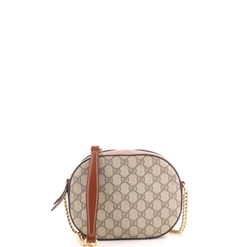 Gucci Chain Crossbody Bag GG Coated Canvas and Leather Mini