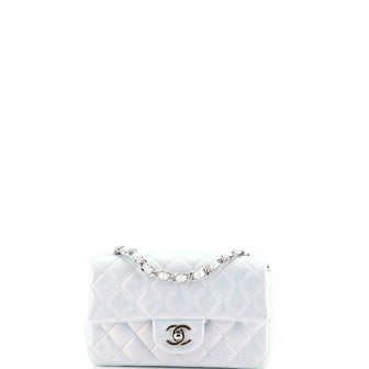Chanel Classic Single Flap Bag Quilted Iridescent Lambskin Mini