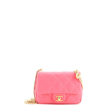 Chanel Sweet Heart Chain Flap Bag Quilted Caviar Mini