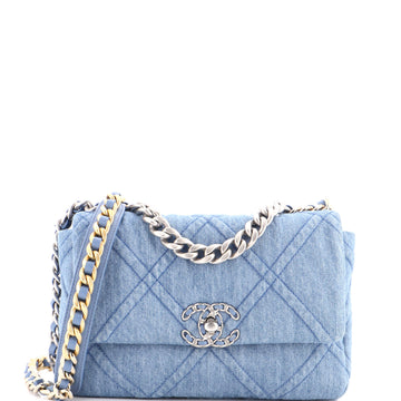 Chanel 19 Flap Bag Quilted Denim Medium
