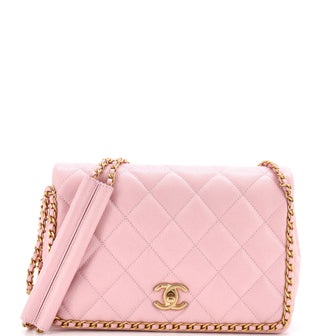 Chanel Never Ending Chain Flap Bag Quilted Caviar Medium