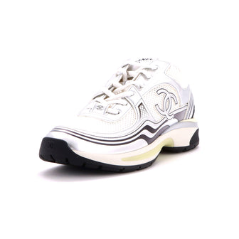 Chanel Women's CC Low-Top Sneakers Mesh and Laminated Leather