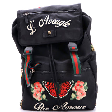 Gucci Techpack Backpack Embroidered Techno Canvas Small