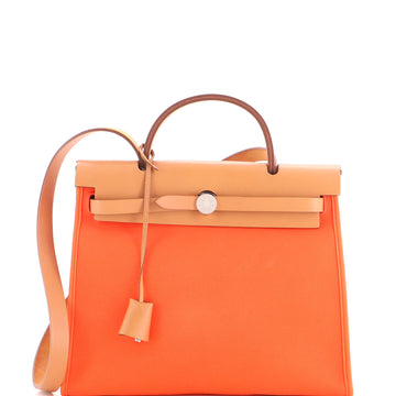 Hermes Herbag Zip Leather and Toile 31