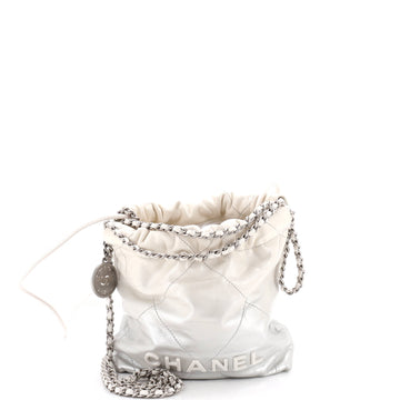 Chanel 22 Chain Hobo Quilted Metallic Degrade Calfskin Mini