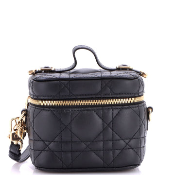 Christian Dior Lady Dior Vanity Case Cannage Quilt Lambskin Micro