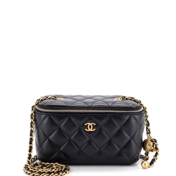 Chanel Pearl Crush Vanity Case with Chain Quilted Lambskin Small