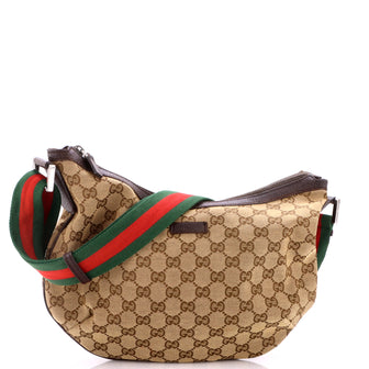 Gucci Saddle Zip Messenger Bag GG Canvas with Leather Medium